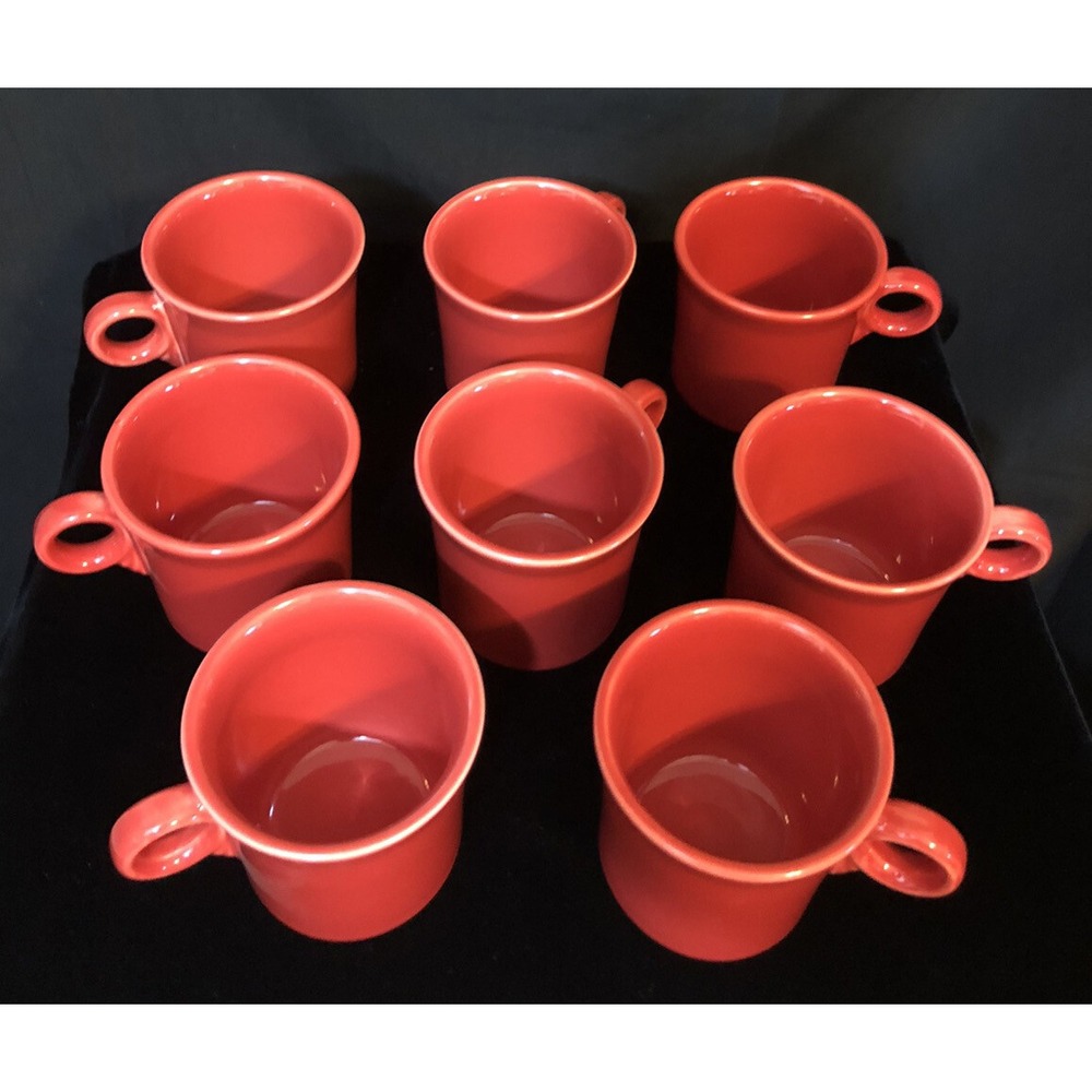 Fiesta Fiestaware 8Pc Red Tom and Jerry 8 Oz Mugs EXCELLENT - Picture 2 of 7